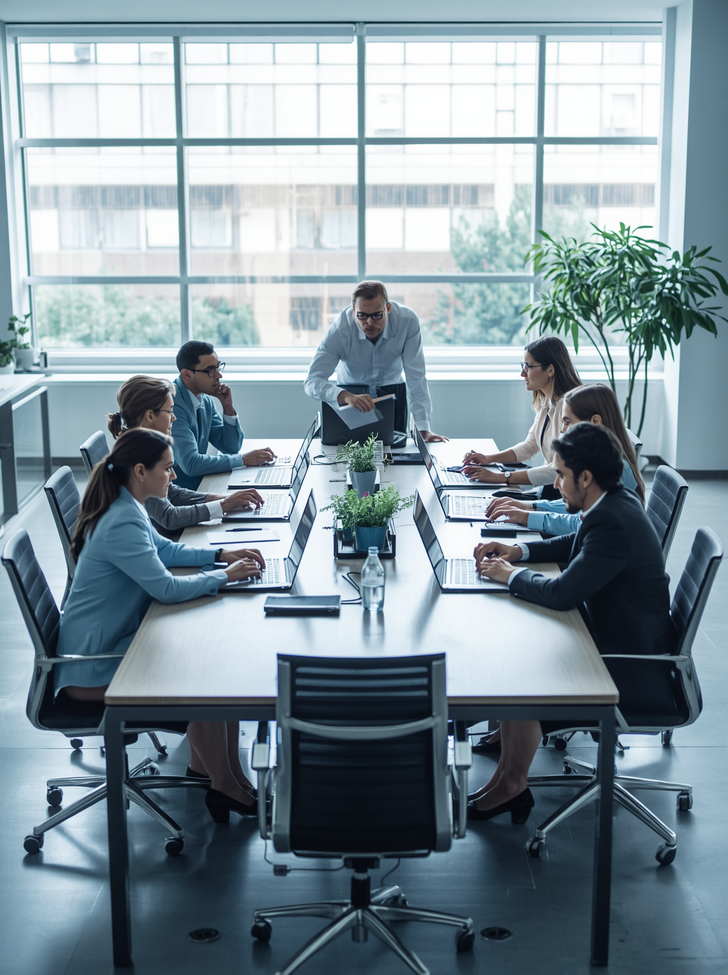 Team boardroom meeting
